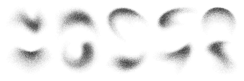 مجموعه‌ای از ماسه، گرد و غبار، نویز، موج، اسپری و پودر