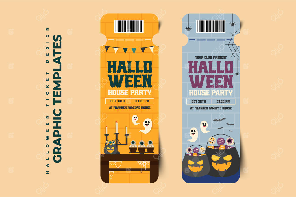 قالب طراحی گرافیکی هالووین ساده و شیک با قابلیت سفارشی‌سازی آسان