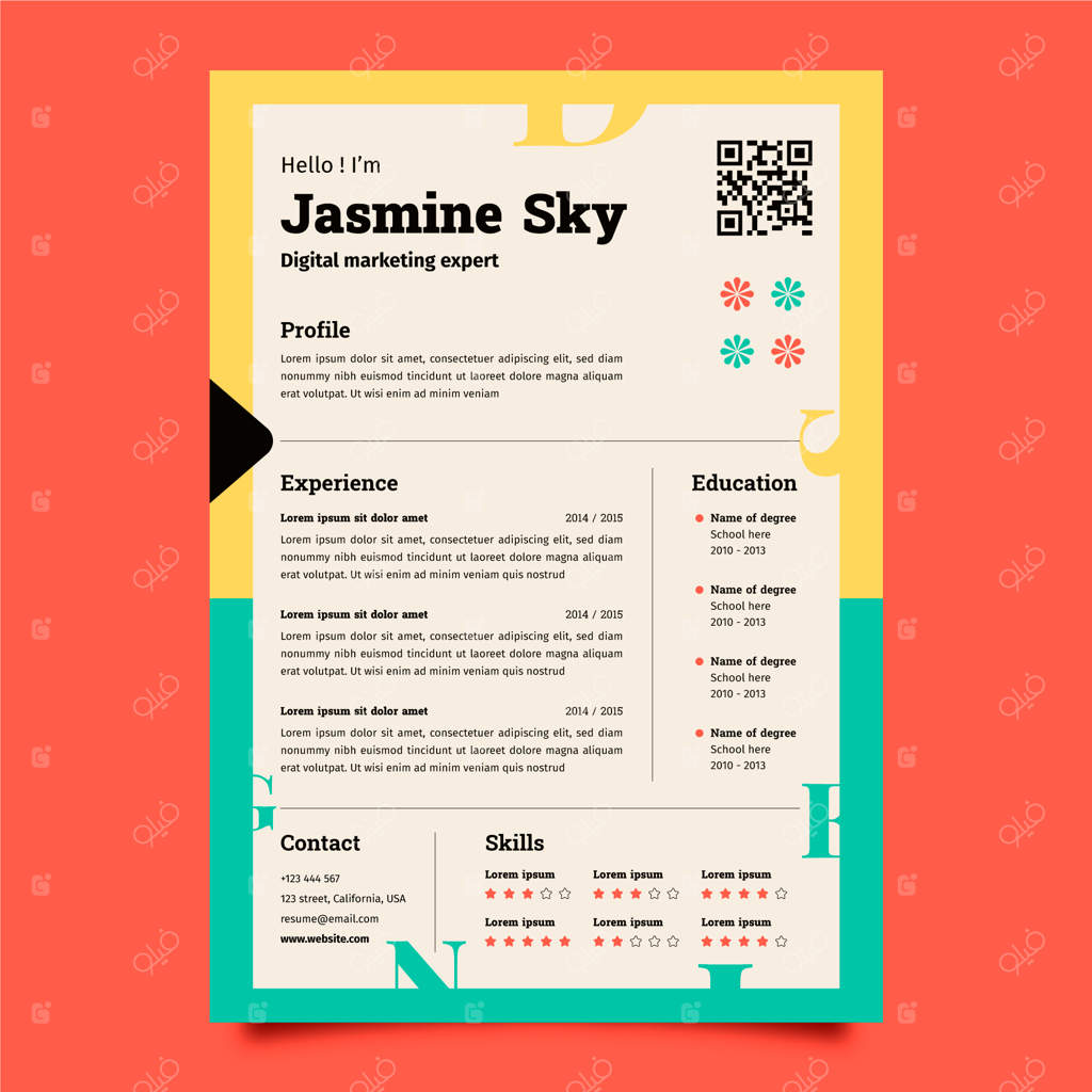 پترن رزومه با طراحی ساده و مدرن