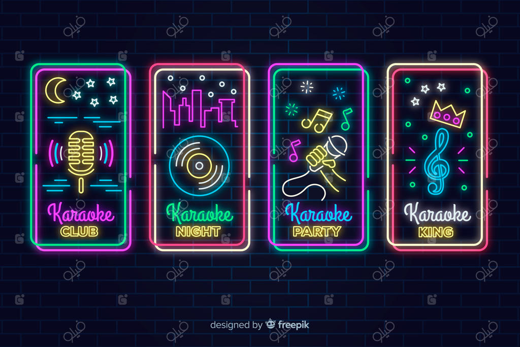 مجموعه تابلوهای نئون برای کارائوکه