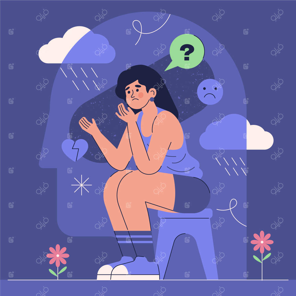 تصویرسازی اضطراب با دست طراحی شده