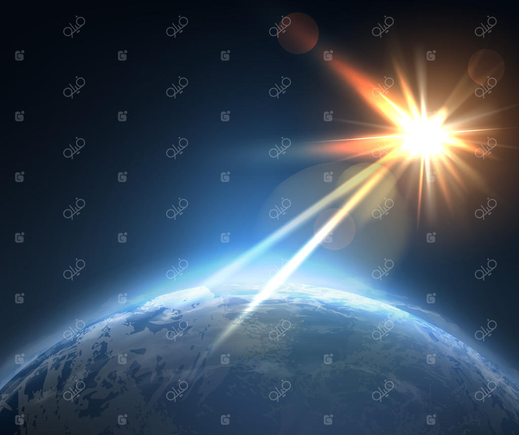 تصویر سطح زمین و خورشید از فضا