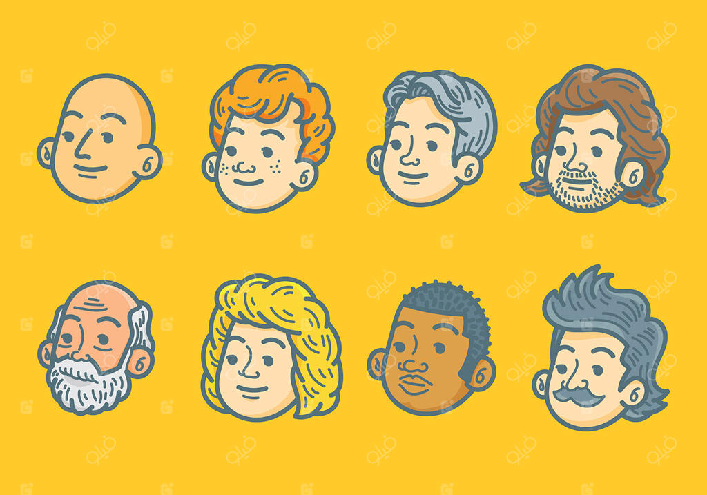 آیکون‌های وکتور شخصیت‌ها رایگان