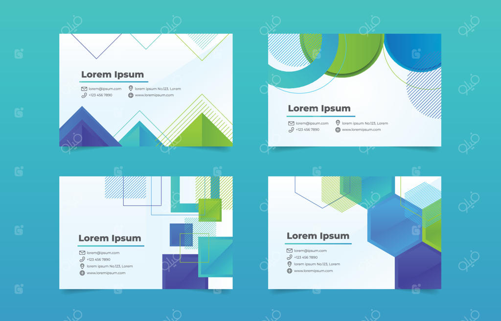 قالب کارت ویزیت با طراحی اشکال هندسی