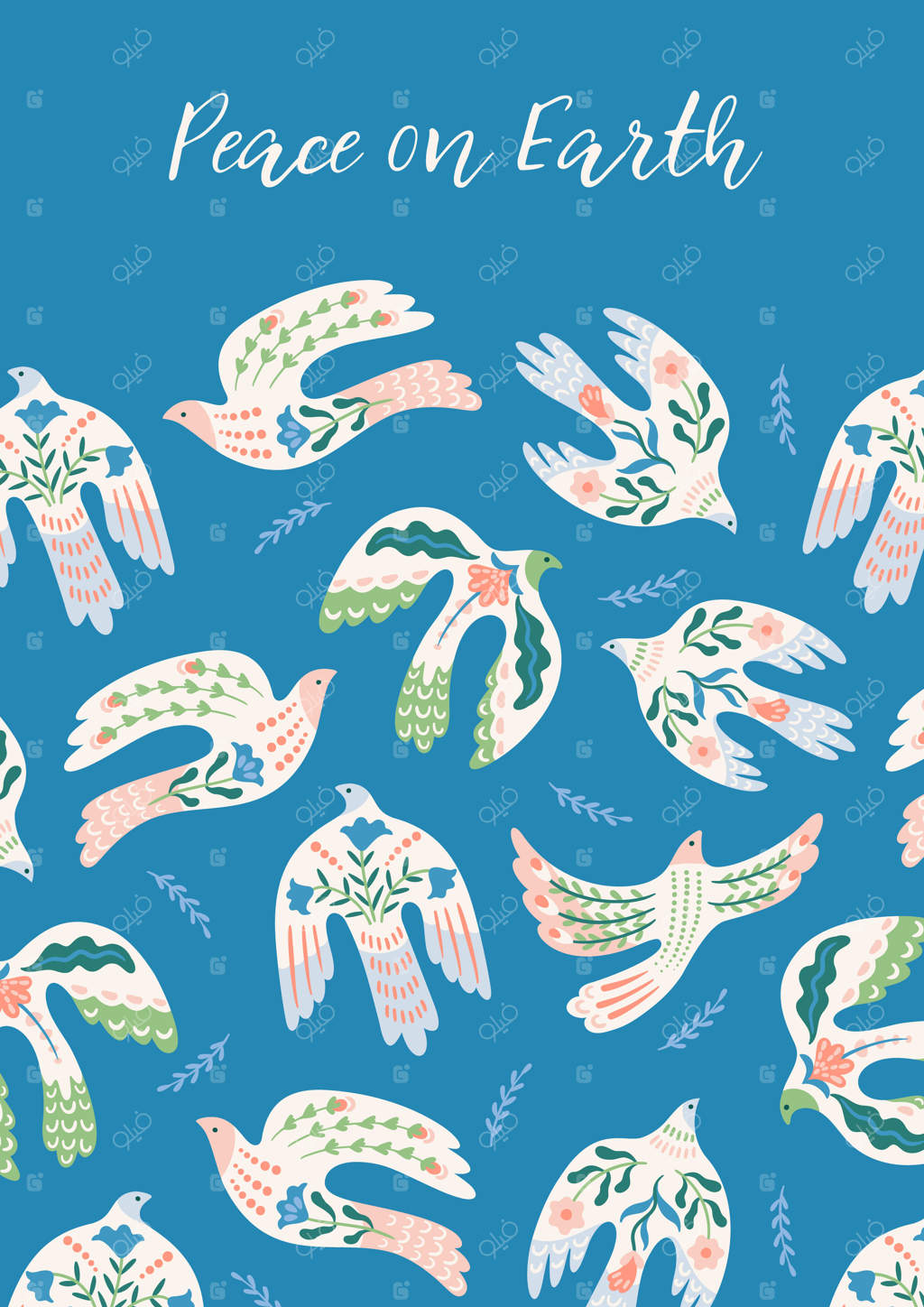 کبوتران صلح - تصویر وکتور قالبی برای کارت، پوستر، بروشور و استفاده‌های دیگر