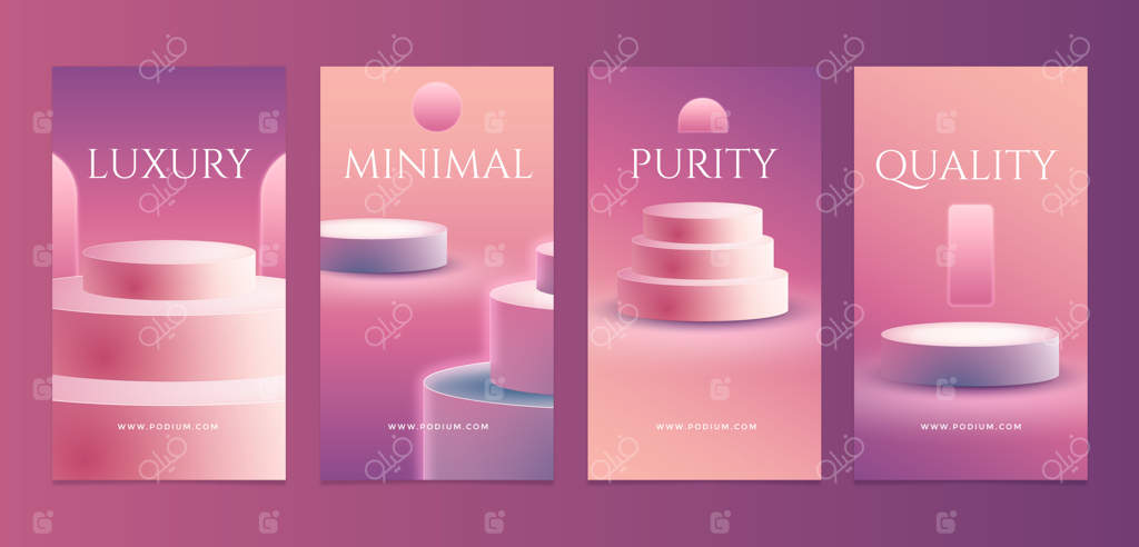 مجموعه استوری‌های اینستاگرام با طراحی گرادینت