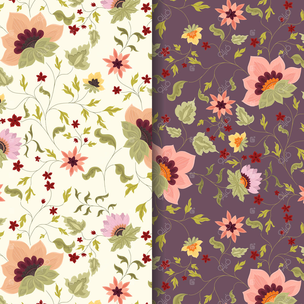 طرح گلدار کلاسیک و چرخشی