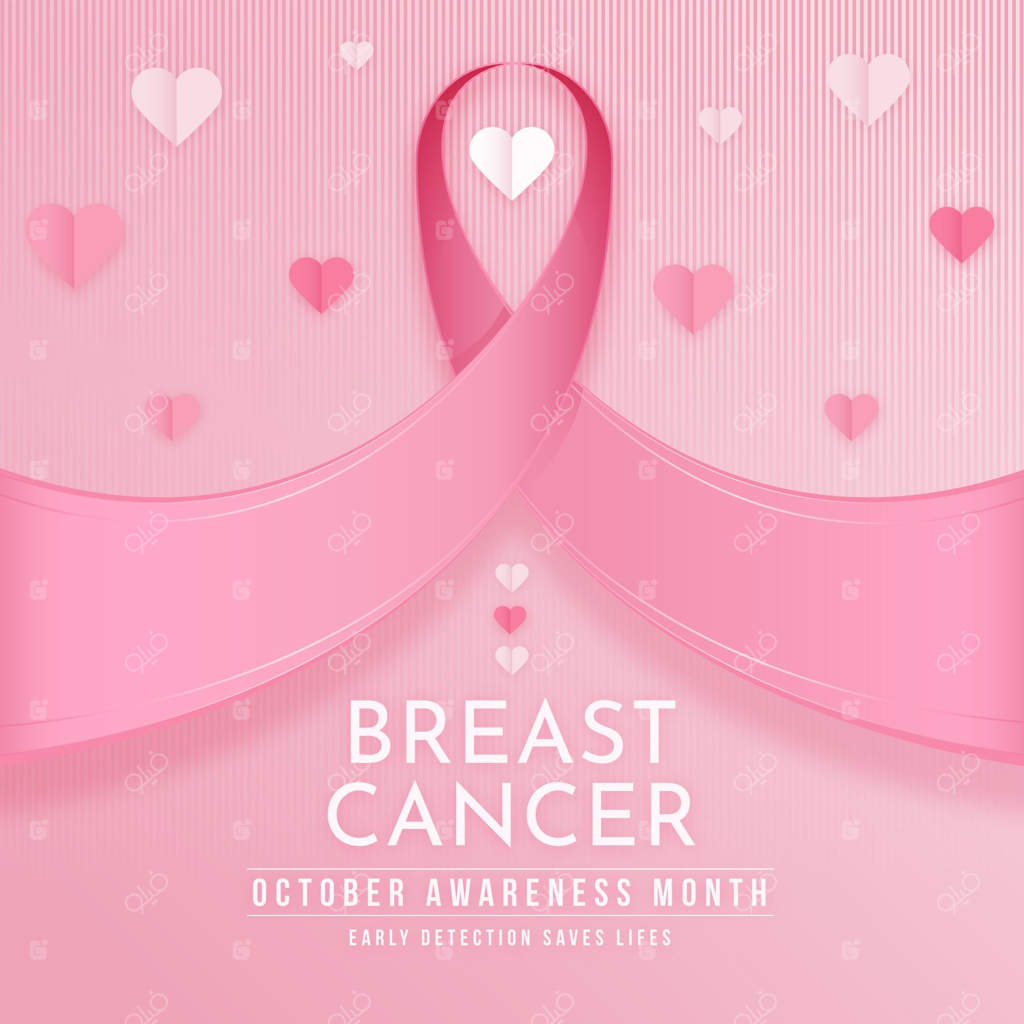 تصویر ماه آگاهی از سرطان سینه با طراحی گرادیان