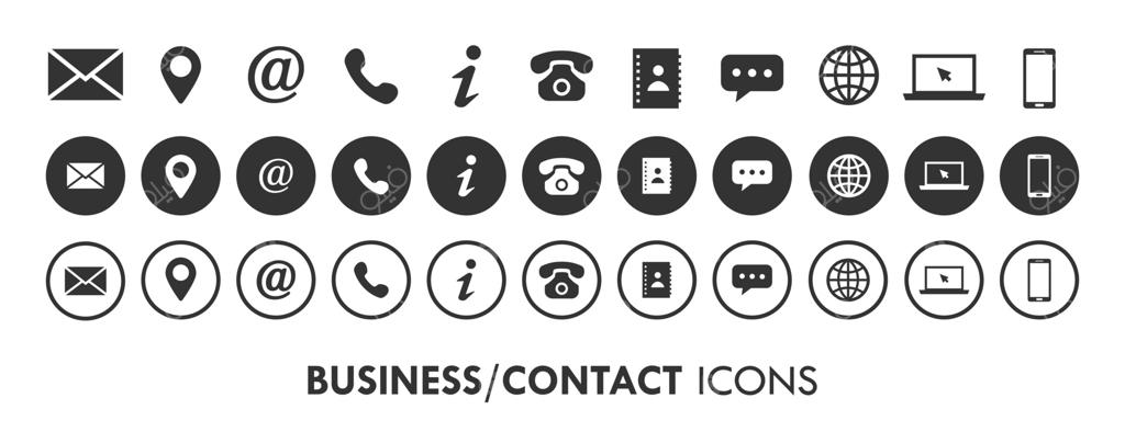 مجموعه آیکون‌های کتاب تماس تجاری به صورت تخت و دایره‌ای