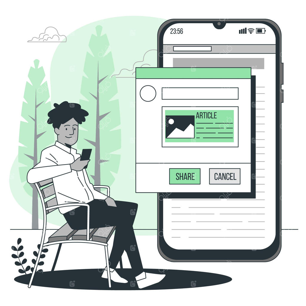 تصویری مفهومی از به‌اشتراک‌گذاری مقالات