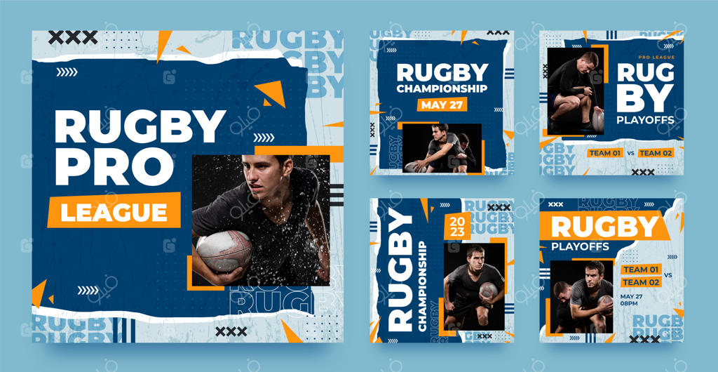 مجموعه پست‌های اینستاگرامی متنوع برای راگبی