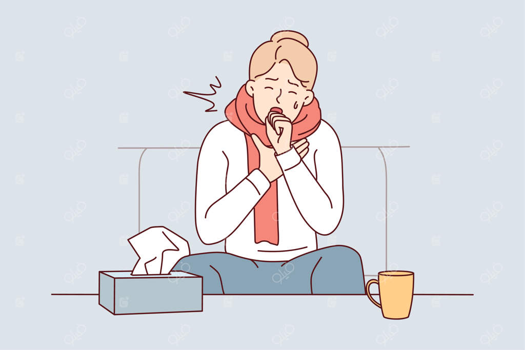 مرد بیمار از تب در خانه رنج می‌برد