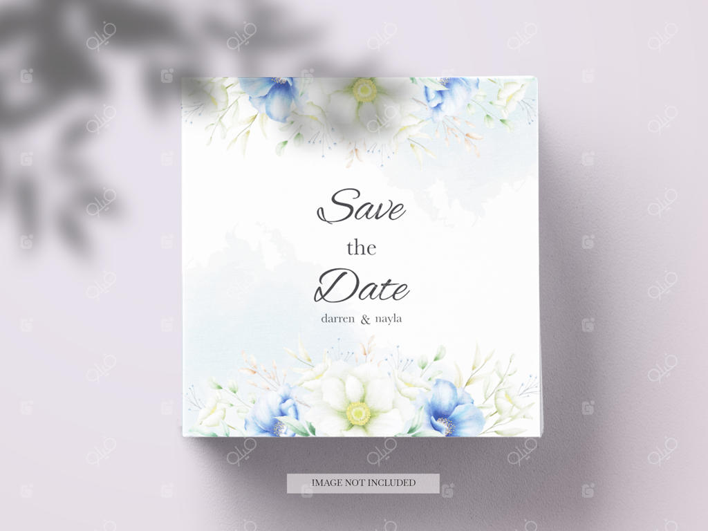 قالب کارت دعوت عروسی با طراحی گل‌های زیبا