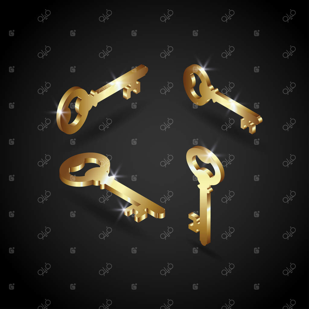 تصویر برداری کلید طلایی لوکس