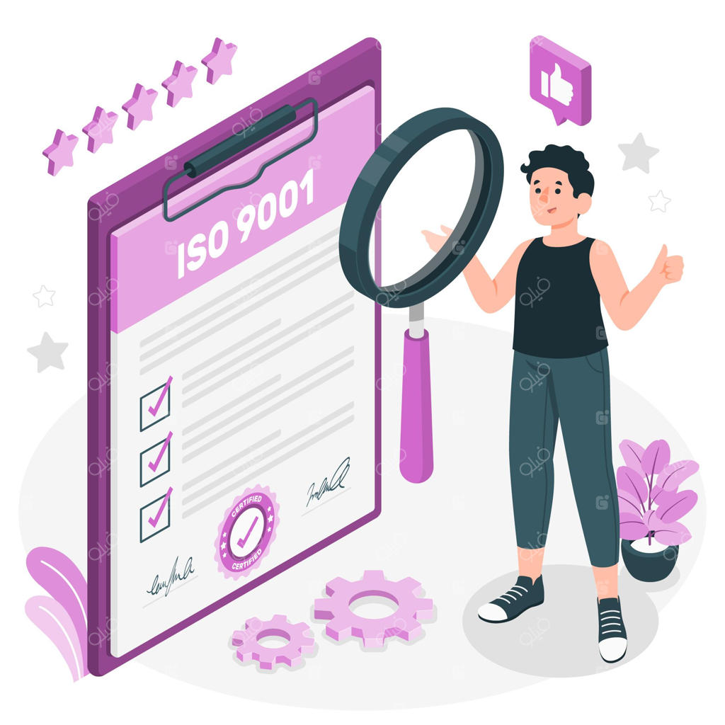 ایلوستراسیون مفهوم گواهینامه ISO