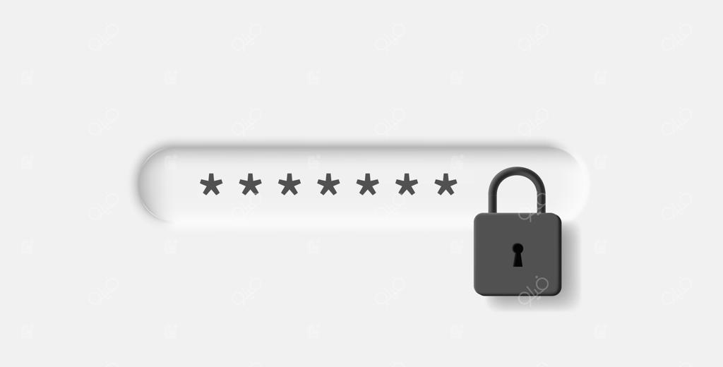 فیلد سه‌بعدی نئومورفیسم رمزگذاری‌شده با آیکون قفل و نمادهای مخفی