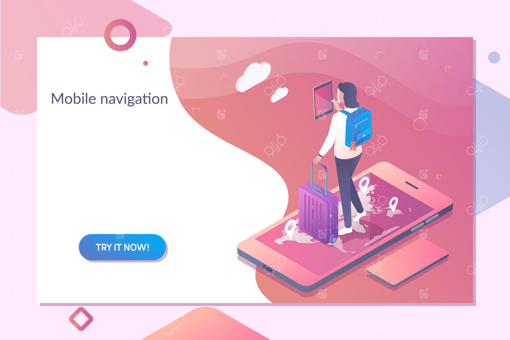 گوشی هوشمند با اپلیکیشن مسیریاب روی صفحه نمایش