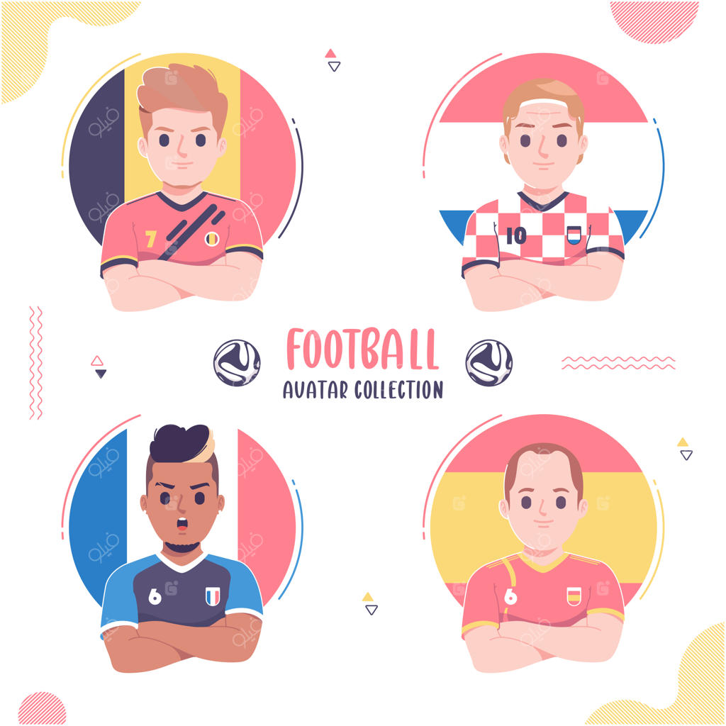 مجموعه طراحی آواتار بازیکنان فوتبال