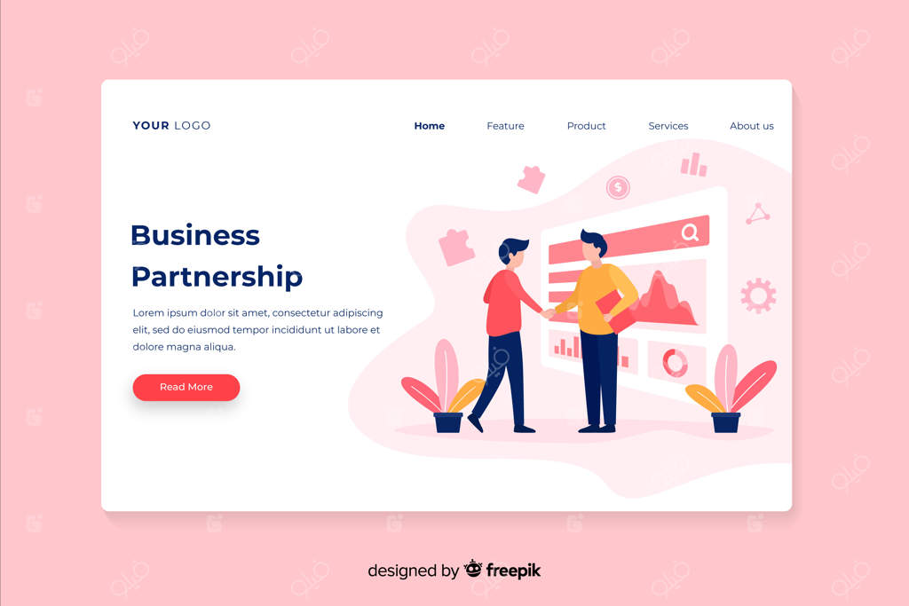 صفحه فرود استراتژی کسب و کار شرکتی