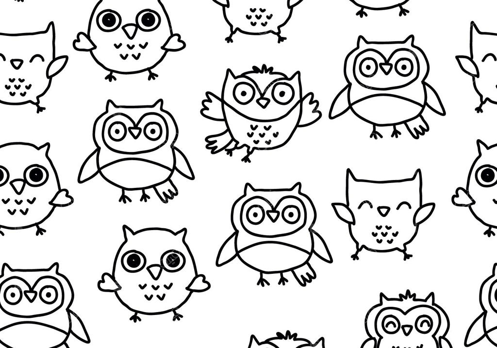 طرح جغد نقاشی شده با دست