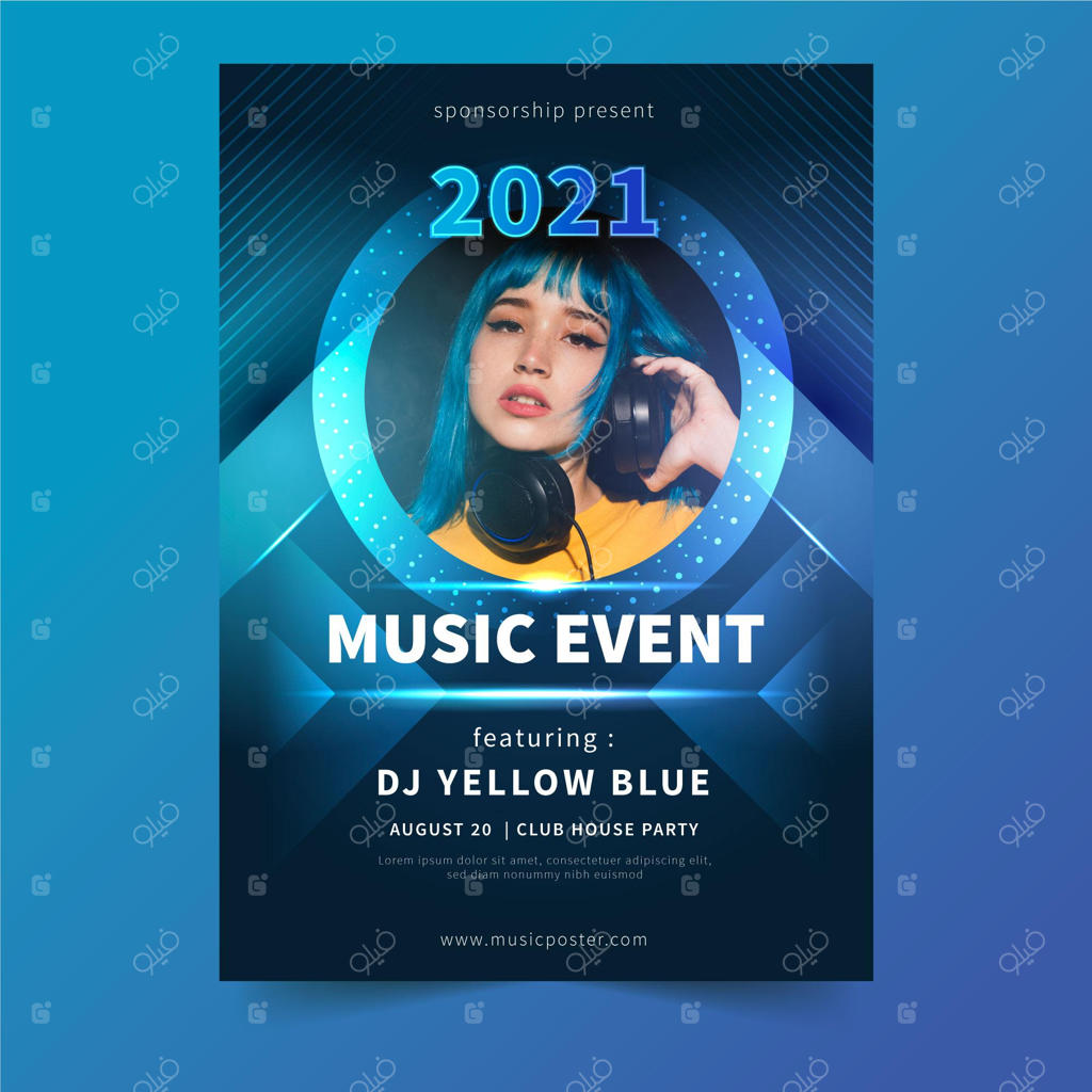 پوستر رویداد موسیقی ۲۰۲۱ با عکس