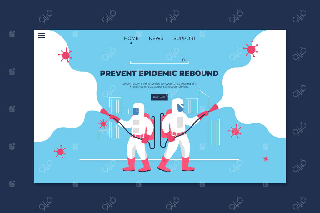 قالب صفحه فرود برای پیشگیری از بازگشت اپیدمی