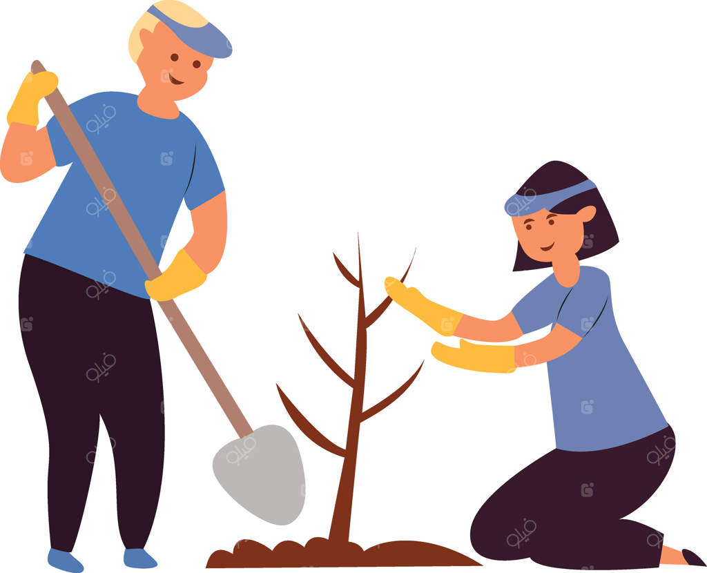 همکاری کودکان در کاشت نهال در باغچه