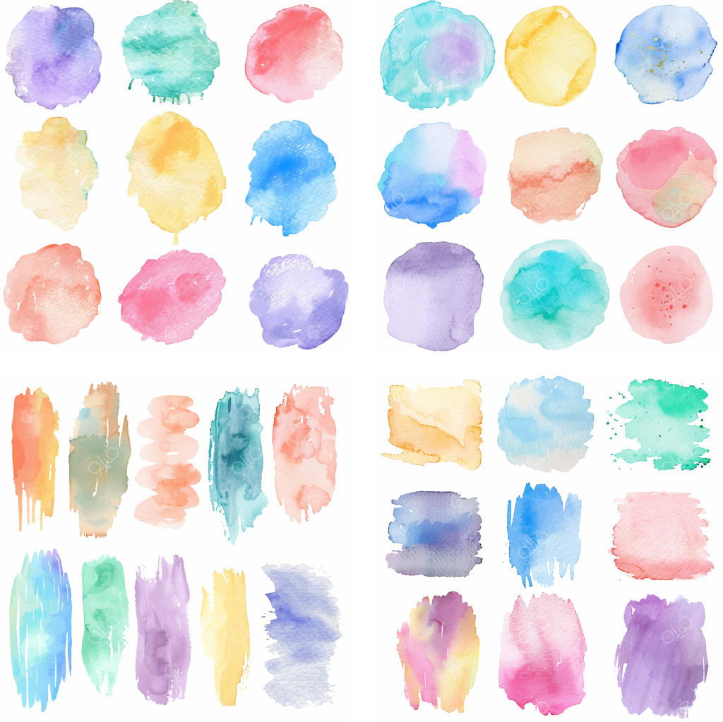 لکه‌های رنگ و جوهر، پاشش پاستلی و افکت آبرنگی با بافت زبر و خلاقانه