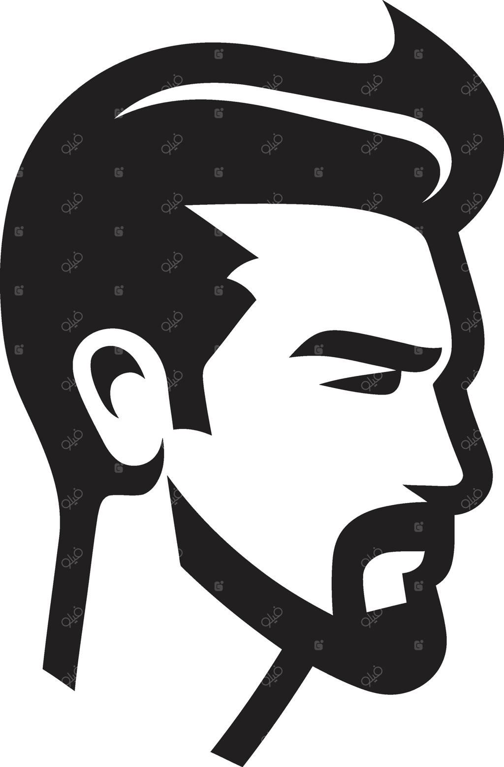 چهره افسون‌گر: نشانی از جذابیت مردانه با جزئیات خیره‌کننده - آیکون خوش‌تیپ با خطوط نرم و طراحی مدرن