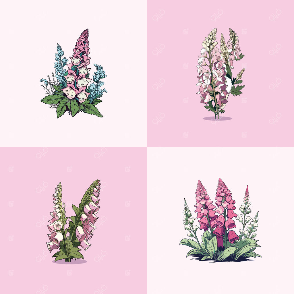 تصویر وکتور گل انگشتانه