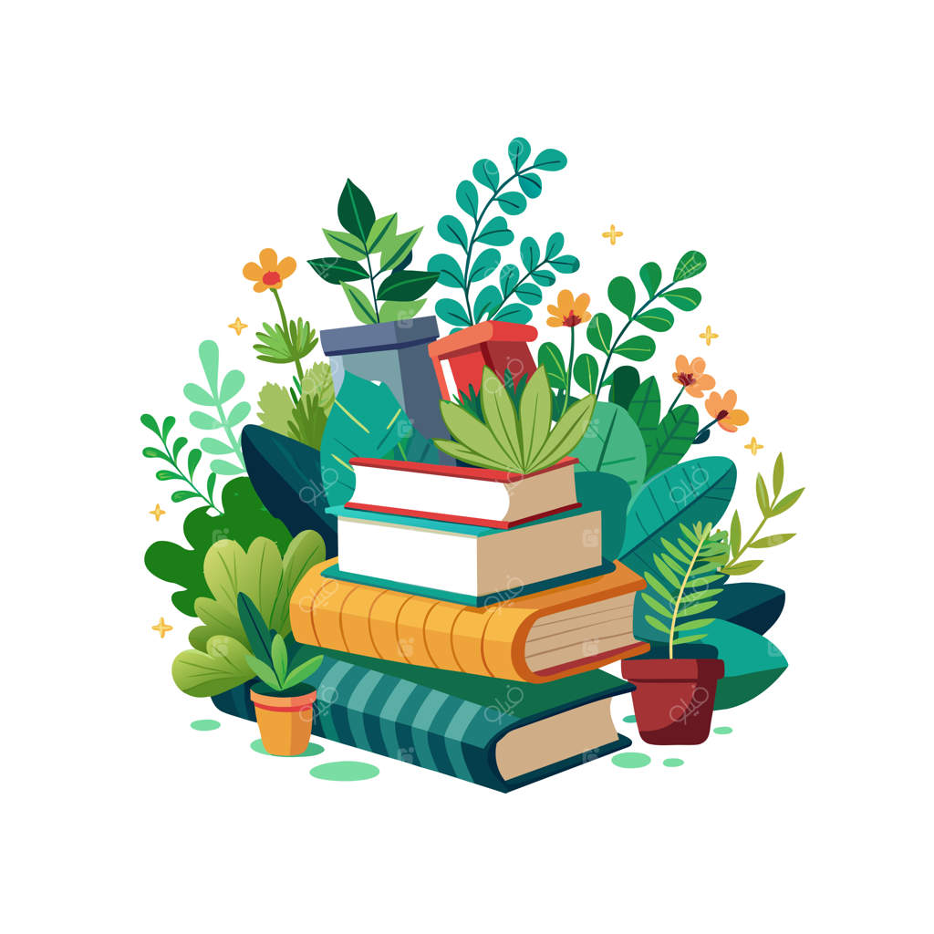 مفهوم تصویرسازی وکتوری از دسته کتاب‌ها