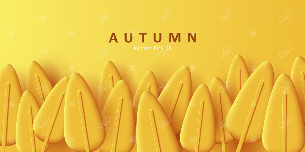 پس‌زمینه سه‌بعدی برگ‌های زرد پاییزی