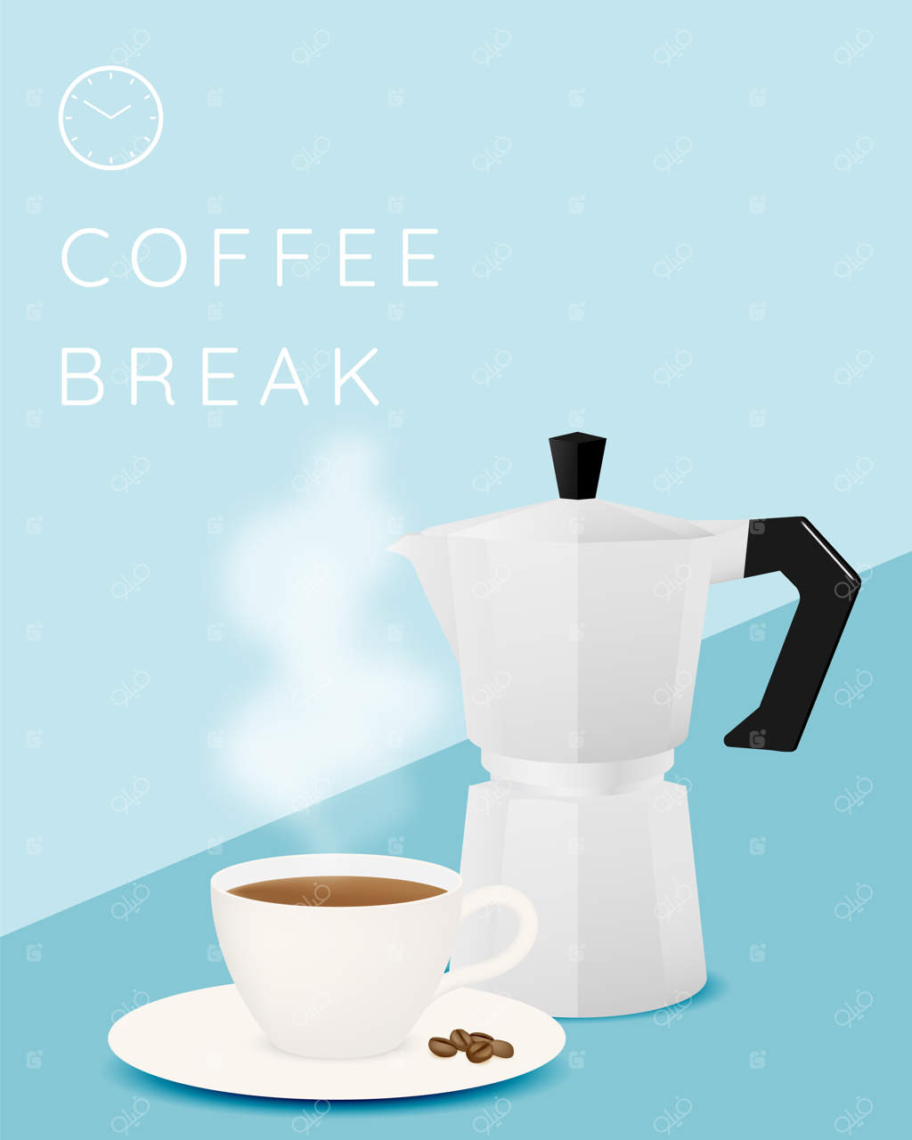 پس‌زمینه برای استراحت با فنجان قهوه و رنگ‌های ملایم و زیبا