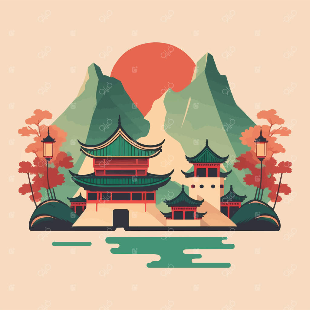 سفر به پکن چین: نمادها و مقصدهای دیدنی در قالب وکتور خاموش