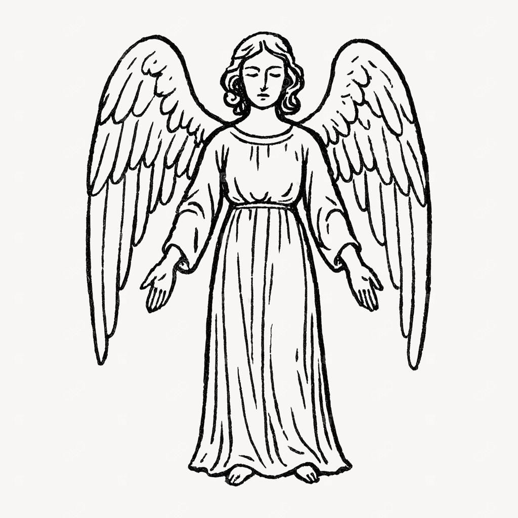 وکتور تصویرسازی فیگور فرشته ظریف