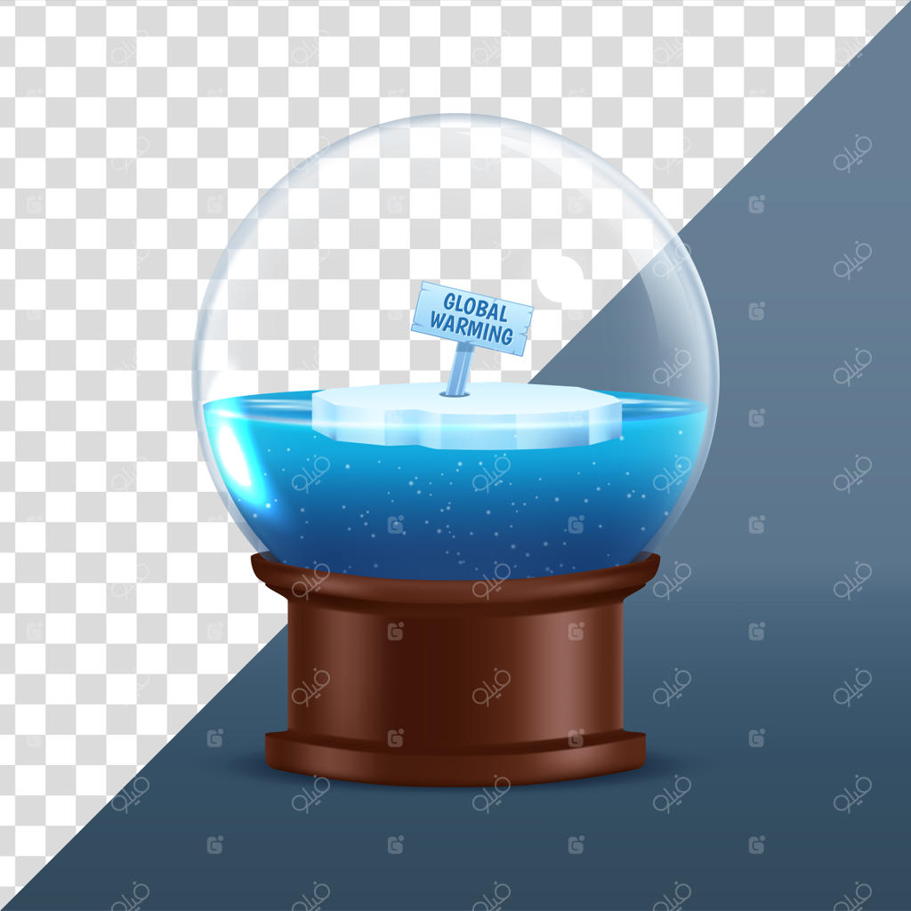 تصویری از زمین در حال ذوب که گرمایش جهانی را نشان می‌دهد