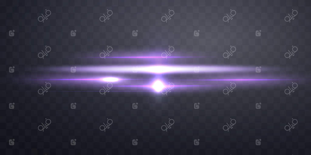 افکت نور لنز بنفش با شعاع‌های خورشید و نور طلایی و بوکه - تصویرسازی وکتور