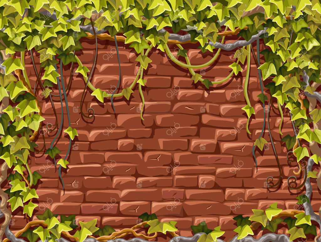 دیوار آجری قرمز و شاخه‌های پیچک نمای ساختمان قدیمی پر از گیاهان جنگلی