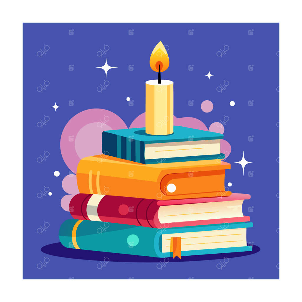 تصویر کتاب‌ها به سبک طراحی تخت