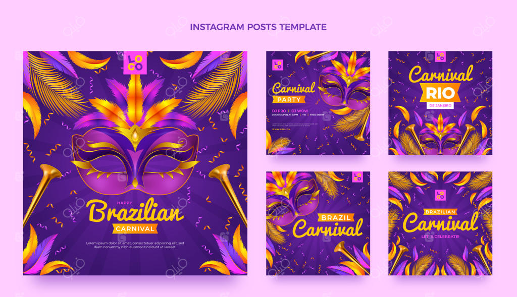 مجموعه‌ای از پست‌های واقعی اینستاگرام از جشن کارناوال برزیل
