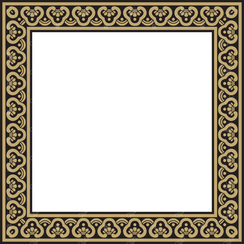 مستطیل چینی طلایی با حاشیه مشکی، تزئینات مربعی از ملل شرقی: کره، تایوان، چین، هنگ کنگ، اندونزی
