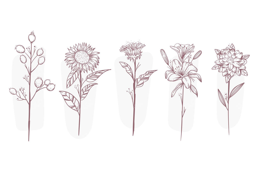 مجموعه‌ای از گل‌های دست‌ساز حکاکی‌شده