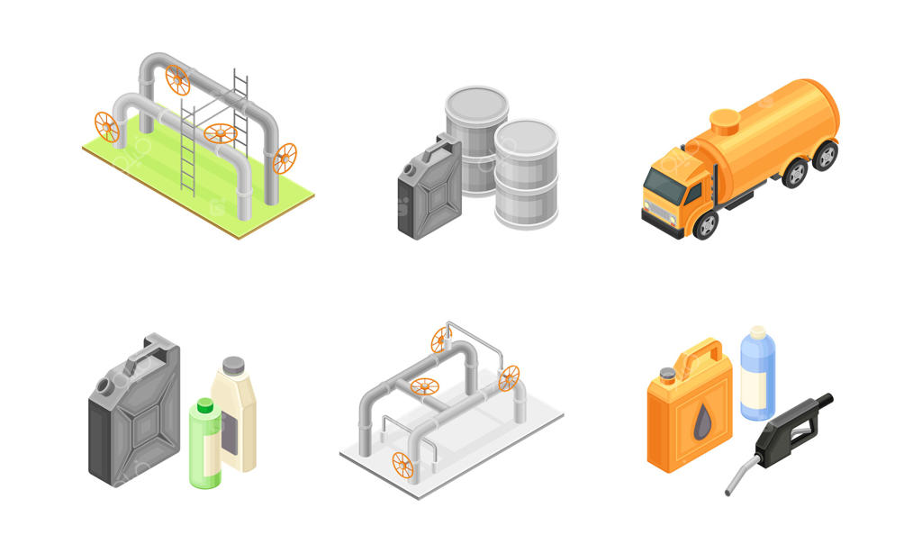 مجموعه ایزومتریک صنعت نفت و فرآیند استخراج، پالایش و انتقال