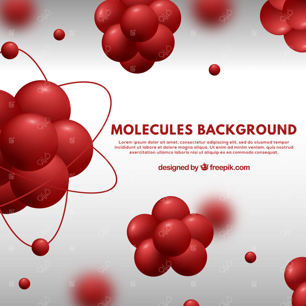 پس‌زمینه مولکول‌های قرمز