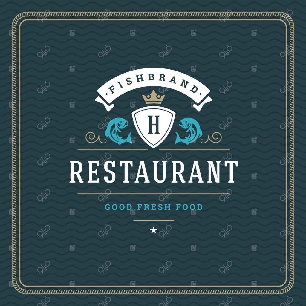 طراحی لوگوی رستوران غذاهای دریایی.