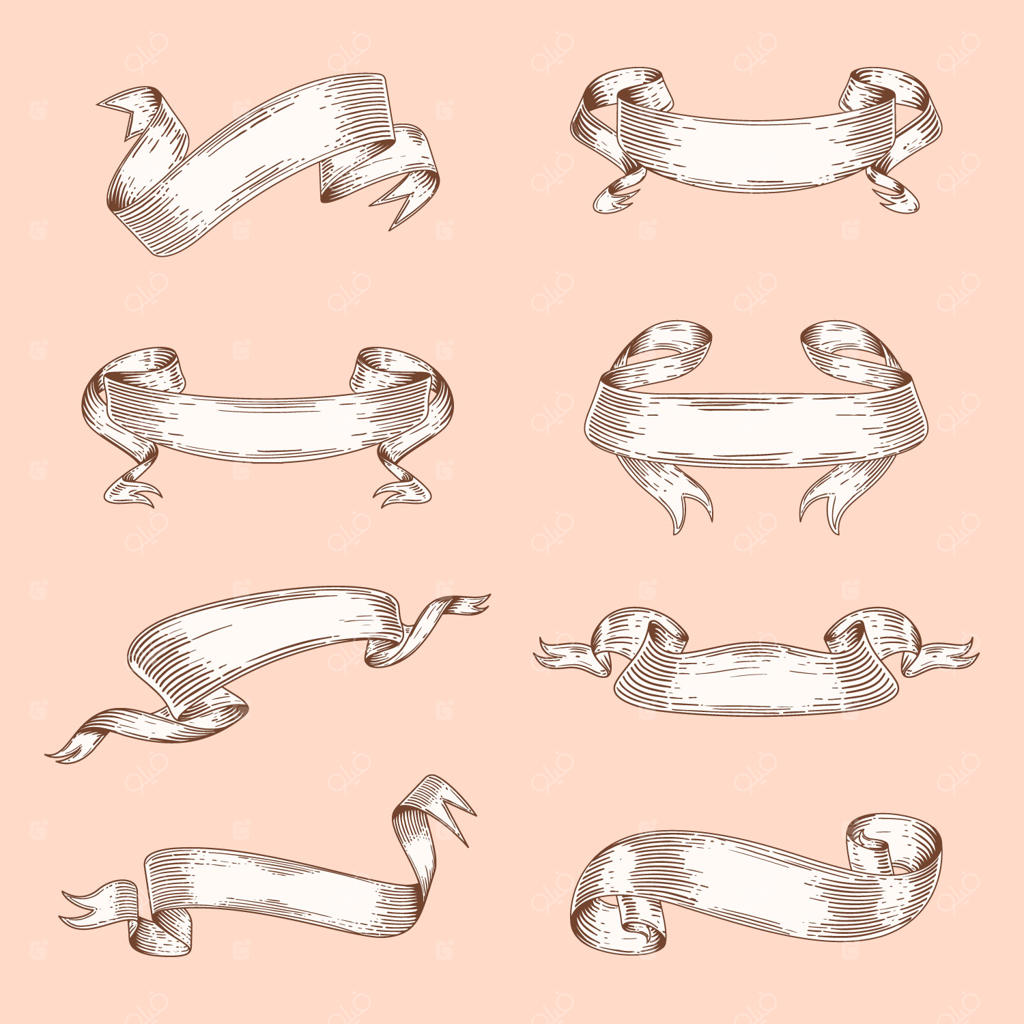 بنرهای نوار رول قدیمی و طراحی دستی