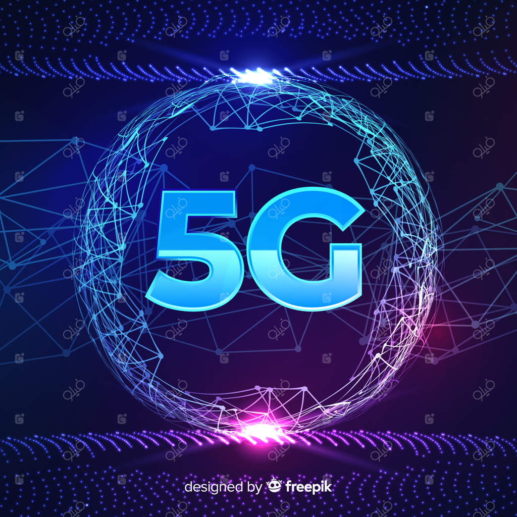 پس‌زمینه مفهوم 5G در قالب دایره‌ای