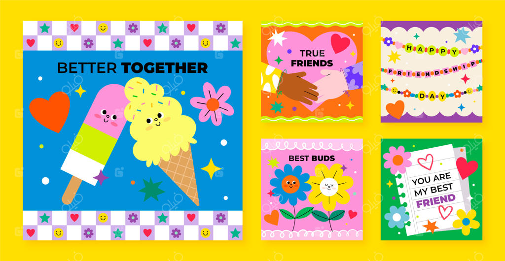 مجموعه پست‌های اینستاگرامی دوستی ساده و زیبا