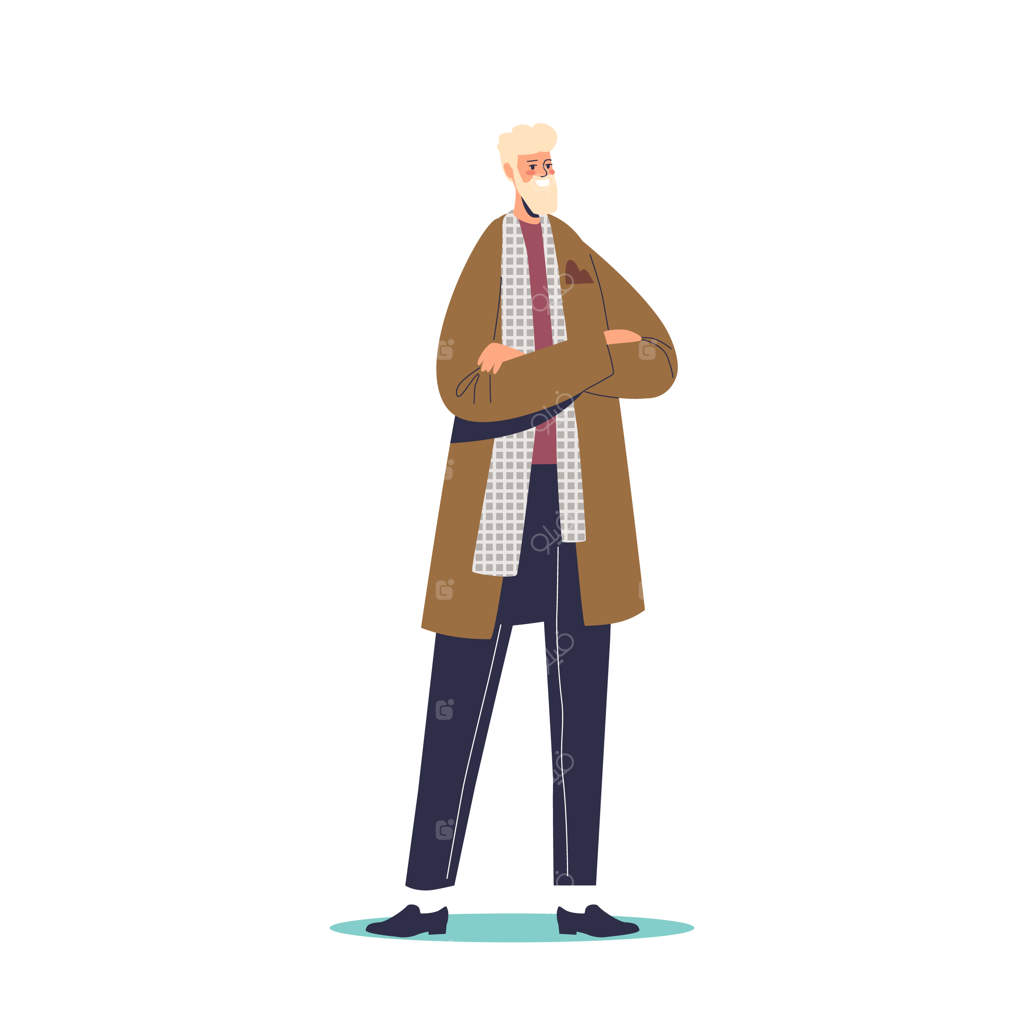 تاجر موفق و خوش‌تیپ هیپستر با اعتماد به نفس ایستاده و دست به سینه