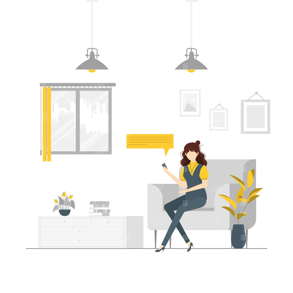 اطلاع‌رسانی پیام جدید - دختر گوشی هوشمند در دست دارد و اعلان دریافت می‌کند (وکتور پریمیوم)